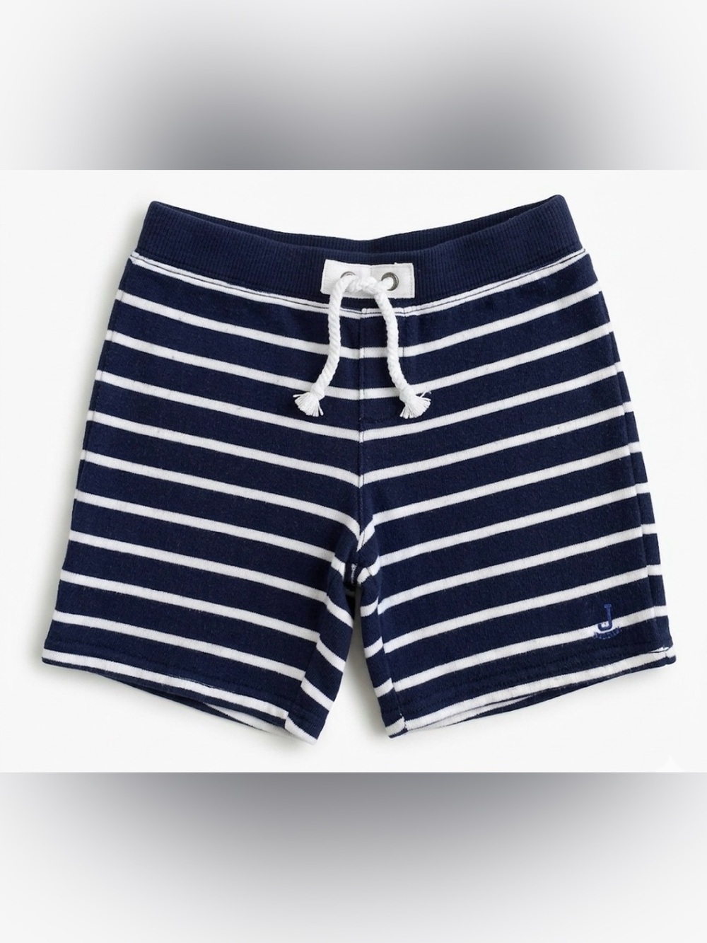 Janie & Jack | navy white french terry pull-on shorts | 3T